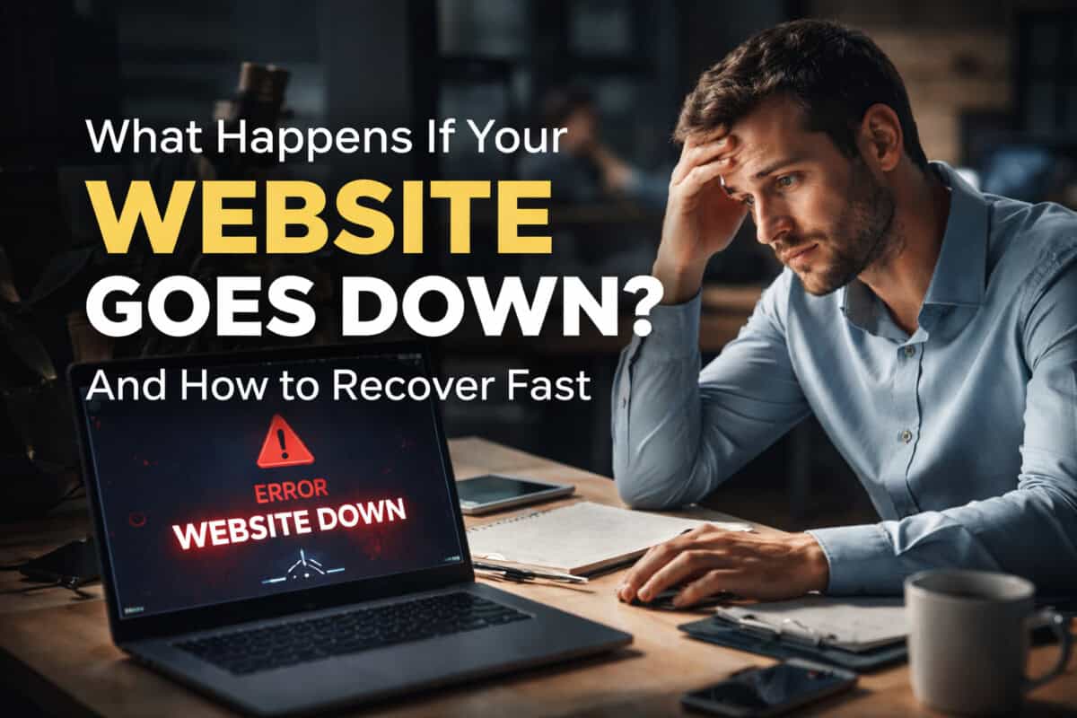 A businessperson wondering what to do when his website went down